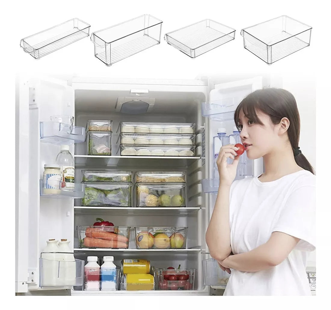 Organizador Para Refrigerador Plástico Transparente 30 x 10 x 10