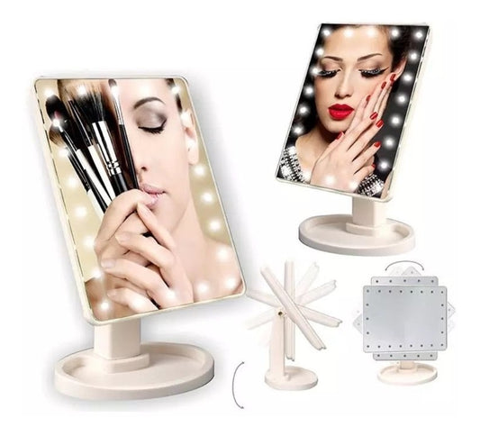 Espejo de maquillaje con luz led